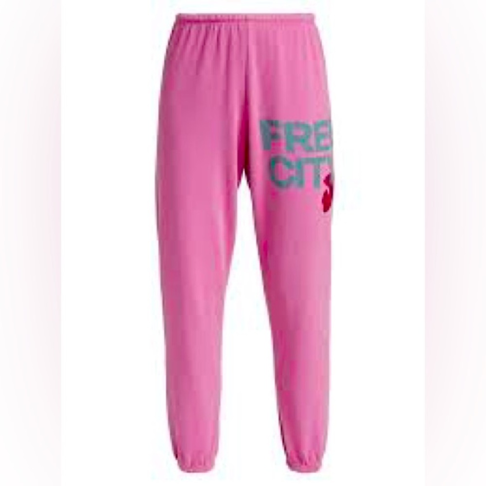 Pink free city sweatpants size small